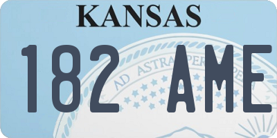 KS license plate 182AME