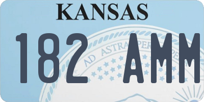 KS license plate 182AMM
