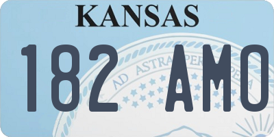 KS license plate 182AMO