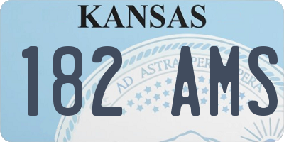 KS license plate 182AMS