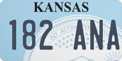 KS license plate 182ANA
