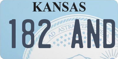 KS license plate 182AND