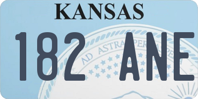 KS license plate 182ANE