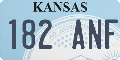 KS license plate 182ANF