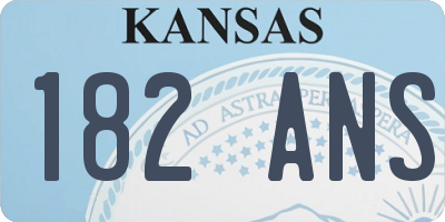 KS license plate 182ANS
