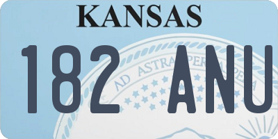 KS license plate 182ANU