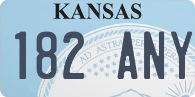 KS license plate 182ANY