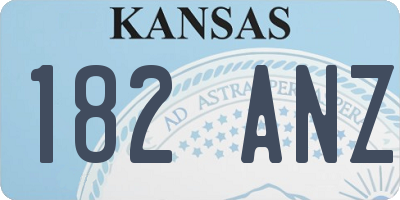 KS license plate 182ANZ