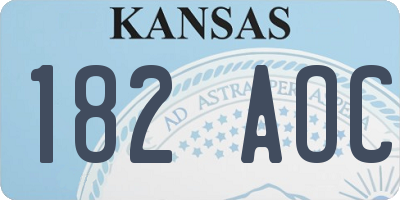 KS license plate 182AOC