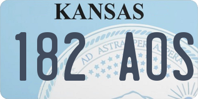 KS license plate 182AOS