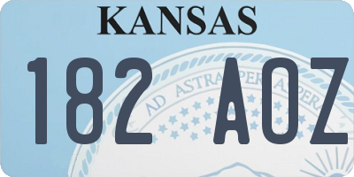 KS license plate 182AOZ