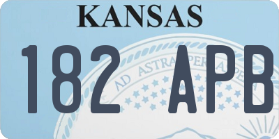 KS license plate 182APB