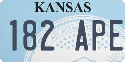 KS license plate 182APE