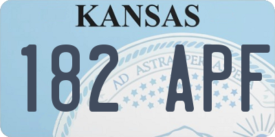 KS license plate 182APF
