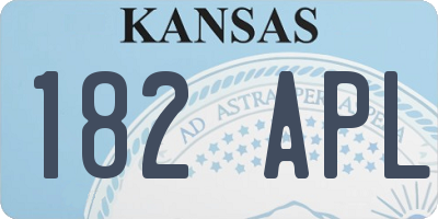 KS license plate 182APL