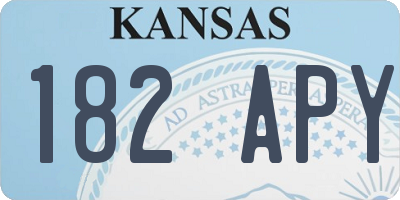 KS license plate 182APY