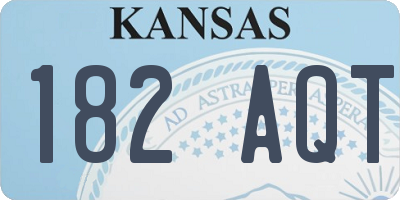 KS license plate 182AQT