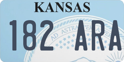 KS license plate 182ARA