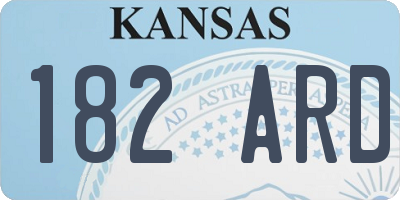KS license plate 182ARD