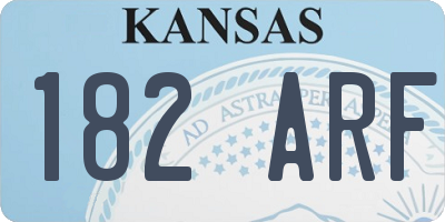 KS license plate 182ARF