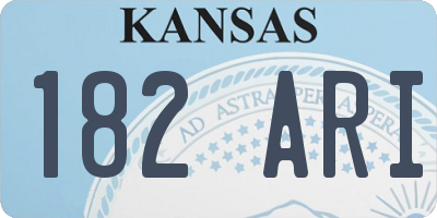 KS license plate 182ARI