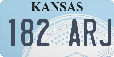 KS license plate 182ARJ
