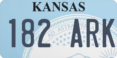 KS license plate 182ARK