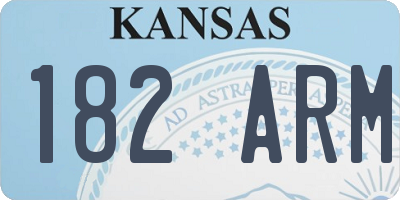 KS license plate 182ARM