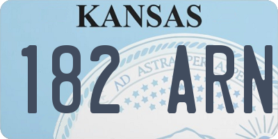 KS license plate 182ARN