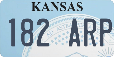 KS license plate 182ARP
