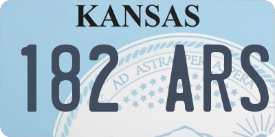 KS license plate 182ARS