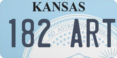 KS license plate 182ART