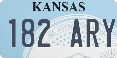 KS license plate 182ARY