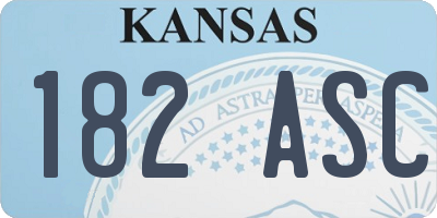 KS license plate 182ASC