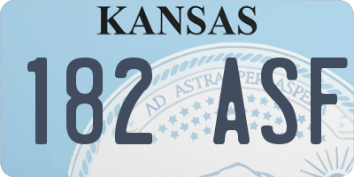 KS license plate 182ASF