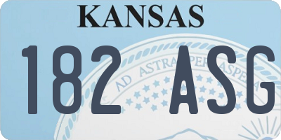 KS license plate 182ASG