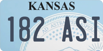 KS license plate 182ASI