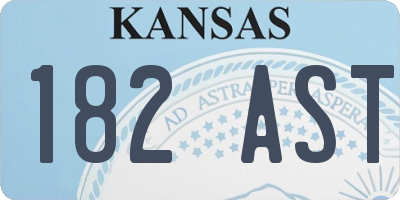 KS license plate 182AST