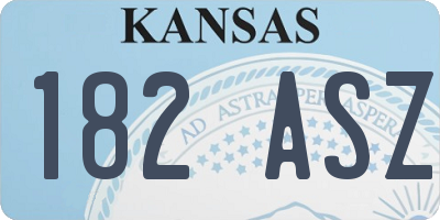 KS license plate 182ASZ
