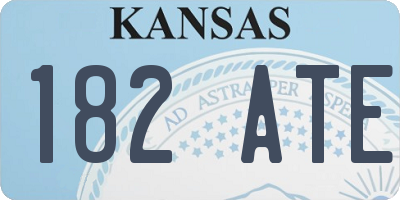 KS license plate 182ATE