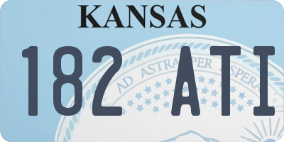 KS license plate 182ATI