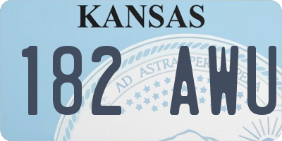 KS license plate 182AWU