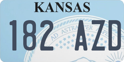 KS license plate 182AZD