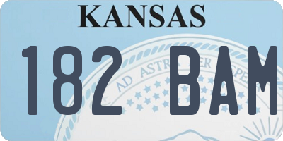 KS license plate 182BAM