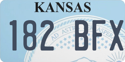 KS license plate 182BFX