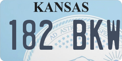 KS license plate 182BKW