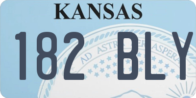 KS license plate 182BLY
