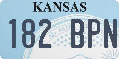 KS license plate 182BPN