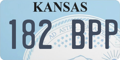 KS license plate 182BPP