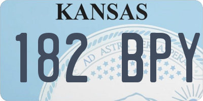 KS license plate 182BPY
